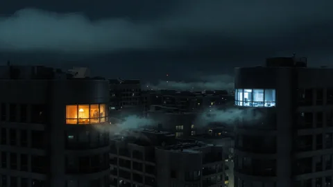 w1-city_2: The city. Last frame of the intro and the whole first shot.